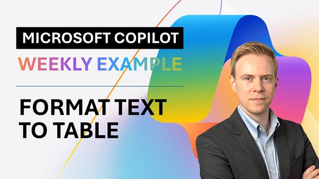 Instant time saver: Reformat text to a table with Copilot